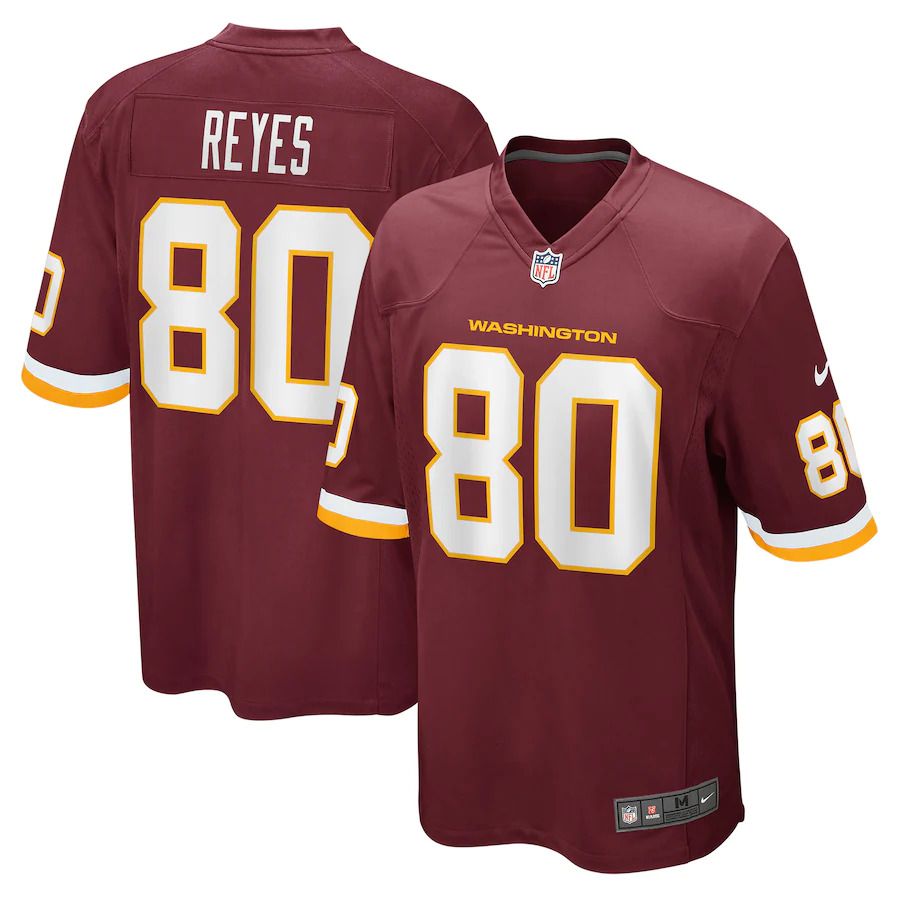 Men Washington Redskins 80 Sammis Reyes Nike Burgundy Game NFL Jersey